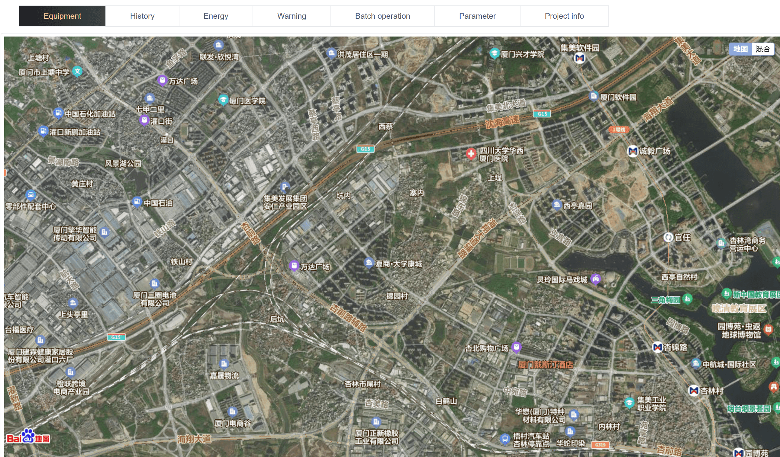 Solar lighting platform device map and equipment details